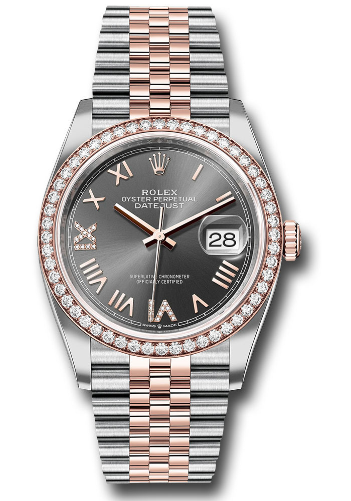 Rolex Watches - Datejust 36 Steel and Pink Gold - Diamond Bezel - Jubilee - Style No: 126281rbr slgdnr69j