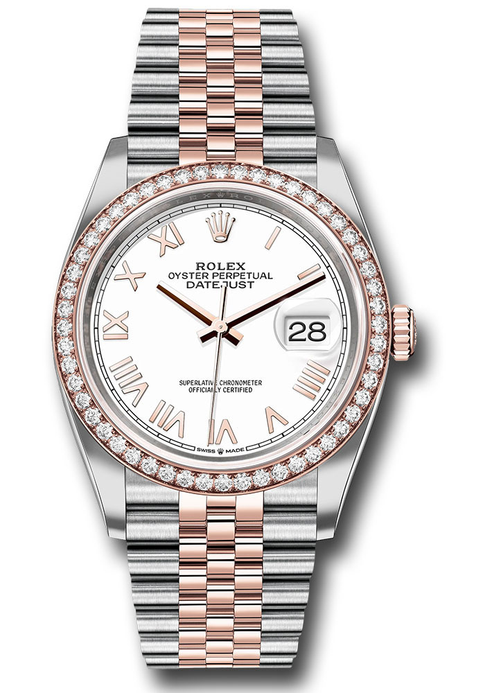 Rolex Watches - Datejust 36 Steel and Pink Gold - Diamond Bezel - Jubilee - Style No: 126281rbr whnrj