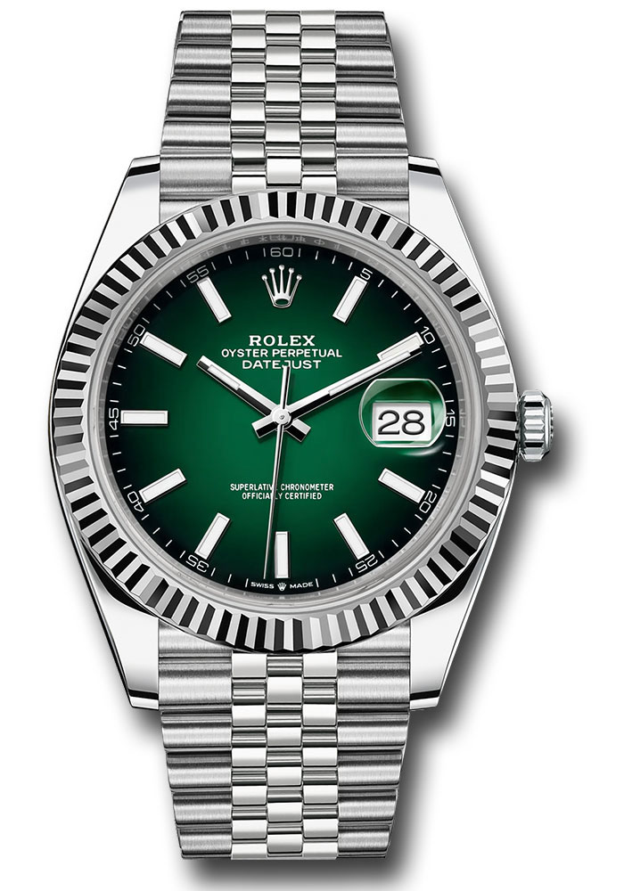 Rolex Watches - Datejust 41 Steel and White Gold - Fluted Bezel - Jubilee - Style No: 126334 goij