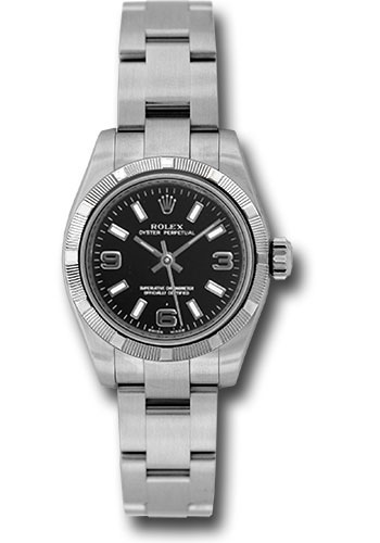 Rolex Watches - Oyster Perpetual No-Date Lady - Engine Turned Bezel - Style No: 176210 bkaio