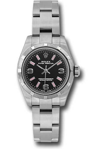 Rolex Watches - Oyster Perpetual No-Date Lady - Engine Turned Bezel - Style No: 176210 bkapio