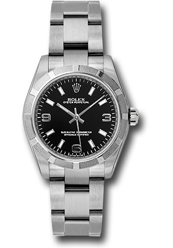 Rolex Watches - Oyster Perpetual No-Date Mid-Size - 31mm - Engine Turned - Style No: 177210 bkaio