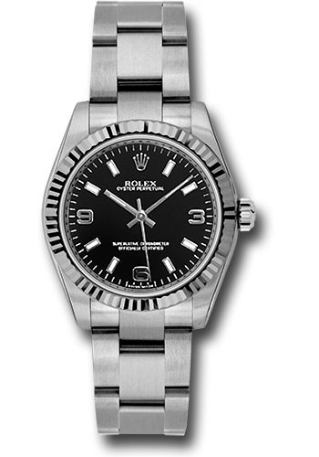 Rolex Watches - Oyster Perpetual No-Date Mid-Size - 31mm - Fluted Bezel - Style No: 177234 bkaio