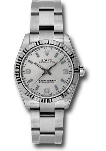 Rolex Watches - Oyster Perpetual No-Date Mid-Size - 31mm - Fluted Bezel - Style No: 177234 sblio