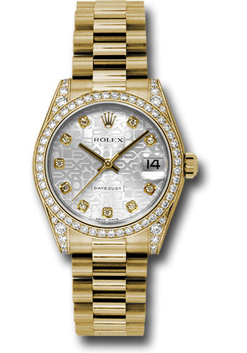 Rolex Watches - Datejust 31mm - Gold President Yellow Gold - Dia Bezel - Dia Case - Style No: 178158 sjdp