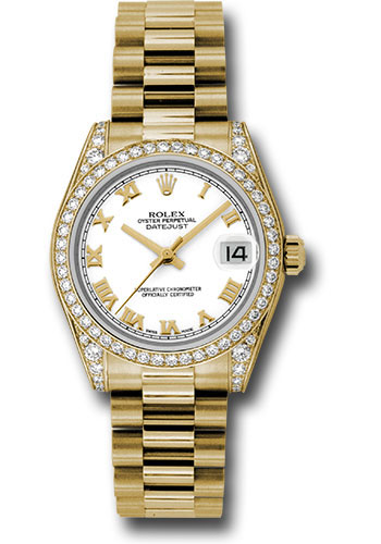 Rolex Watches - Datejust 31mm - Gold President Yellow Gold - Dia Bezel - Dia Case - Style No: 178158 wrp