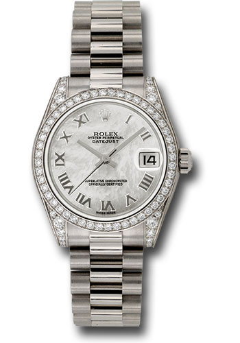 Rolex Watches - Datejust 31mm - Gold President White Gold - Dia Bezel - Dia Case - Style No: 178159 mrp