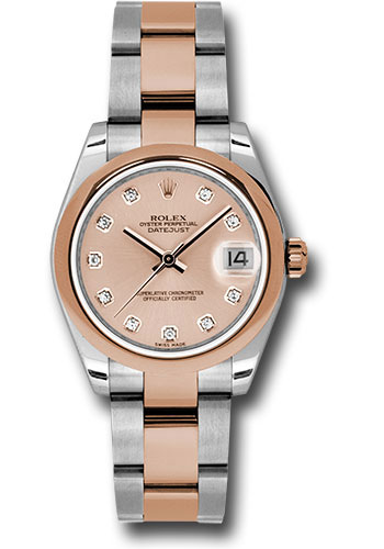 Rolex Watches - Datejust Mid-Size - Steel and Gold Pink Gold - Domed Bezel - Oyster - Style No: 178241 pchdo