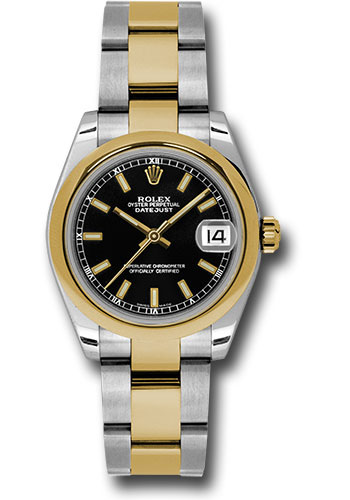 Rolex Watches - Datejust 31mm - Steel and Gold Yellow Gold - Domed Bezel - Oyster - Style No: 178243 bkio