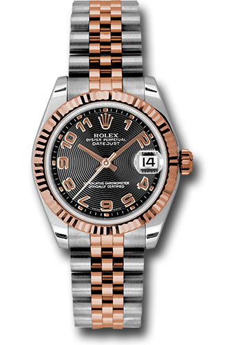 Rolex Watches - Datejust Mid-Size - Steel and Gold Pink Gold - Fluted Bezel - Jubilee - Style No: 178271 bkcaj