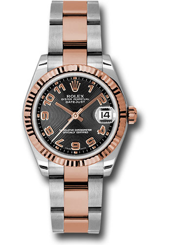 Rolex Watches - Datejust Mid-Size - Steel and Gold Pink Gold - Fluted Bezel - Oyster - Style No: 178271 bkcao