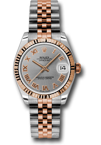 Rolex Watches - Datejust Mid-Size - Steel and Gold Pink Gold - Fluted Bezel - Jubilee - Style No: 178271 grj