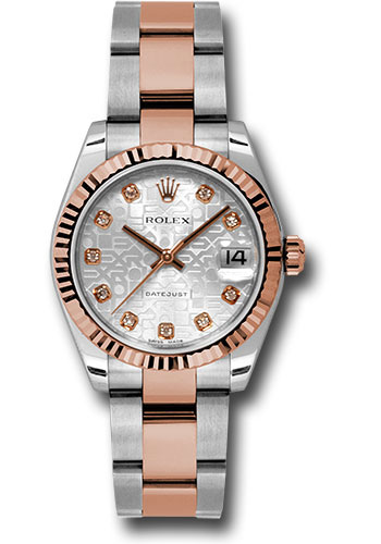 Rolex Watches - Datejust Mid-Size - Steel and Gold Pink Gold - Fluted Bezel - Oyster - Style No: 178271 sjdo