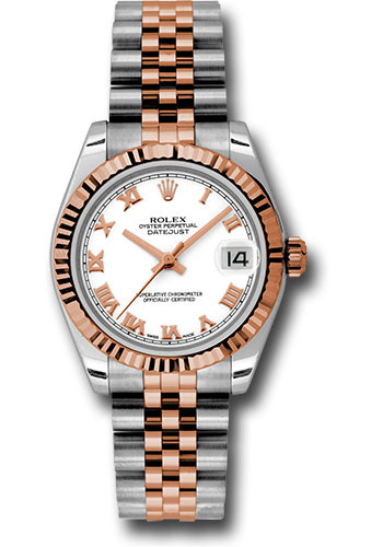 Rolex Watches - Datejust Mid-Size - Steel and Gold Pink Gold - Fluted Bezel - Jubilee - Style No: 178271 wrj