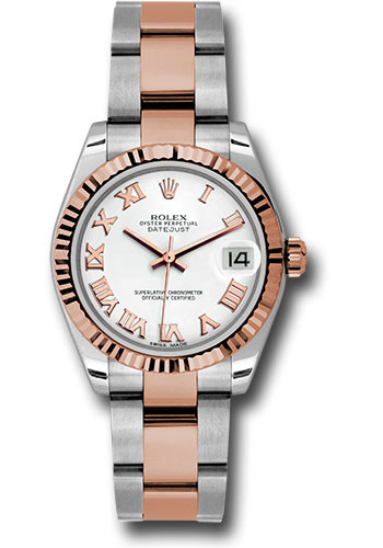 Rolex Watches - Datejust Mid-Size - Steel and Gold Pink Gold - Fluted Bezel - Oyster - Style No: 178271 wro