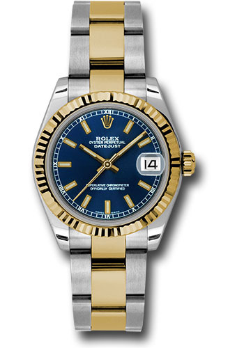 Rolex Watches - Datejust 31mm - Steel and Gold Yellow Gold - Fluted Bezel - Oyster - Style No: 178273 blio