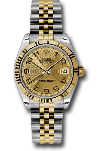 Rolex Watches - Datejust Mid-Size - Steel and Gold Yellow Gold - Fluted Bezel - Jubilee - Style No: 178273 chcaj
