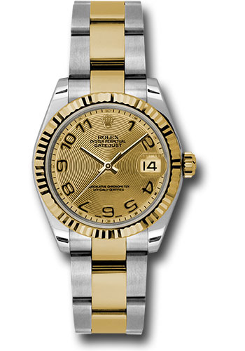 Rolex Watches - Datejust Mid-Size - Steel and Gold Yellow Gold - Fluted Bezel - Oyster - Style No: 178273chcao