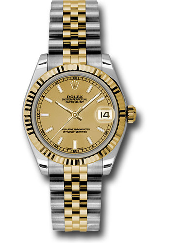 Rolex Watches - Datejust 31mm - Steel and Gold Yellow Gold - Fluted Bezel - Jubilee - Style No: 178273 chij