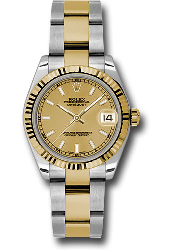 Rolex Watches - Datejust 31mm - Steel and Gold Yellow Gold - Fluted Bezel - Oyster - Style No: 178273 chio