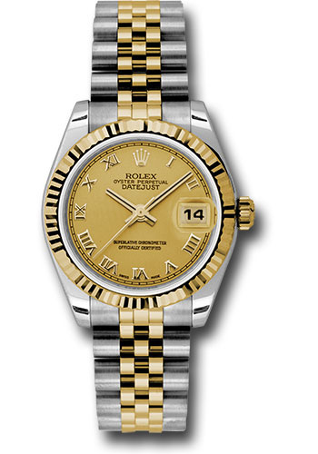 Rolex Watches - Datejust 31mm - Steel and Gold Yellow Gold - Fluted Bezel - Jubilee - Style No: 178273 chrj