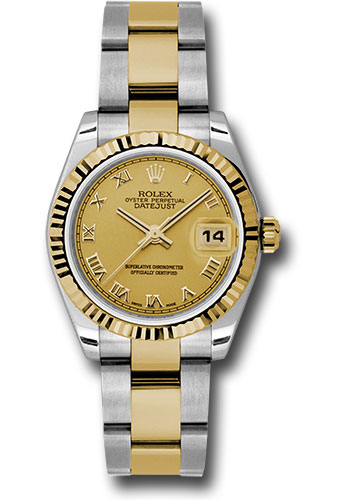 Rolex Watches - Datejust 31mm - Steel and Gold Yellow Gold - Fluted Bezel - Oyster - Style No: 178273 chro