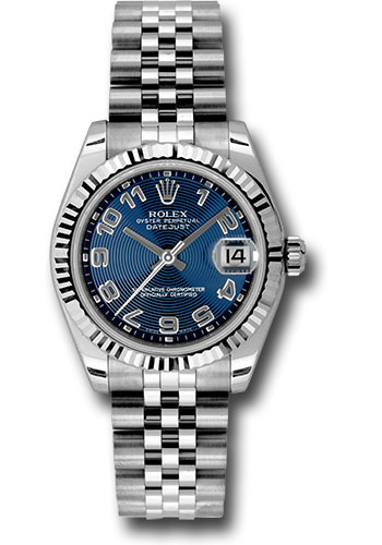 Rolex Watches - Datejust Mid-Size - Steel Fluted Bezel - Jublilee Bracelet - Style No: 178274blcaj
