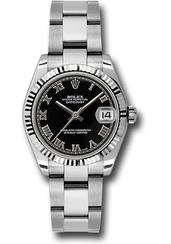 Rolex Watches - Datejust 31mm - Steel Fluted Bezel - Oyster Bracelet - Style No: 178274 bkro