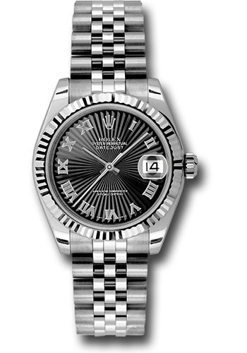 Rolex Watches - Datejust Mid-Size - Steel Fluted Bezel - Jublilee Bracelet - Style No: 178274bksbrj