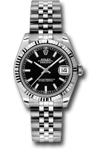 Rolex Watches - Datejust Mid-Size - Steel Fluted Bezel - Jublilee Bracelet - Style No: 178274bksj