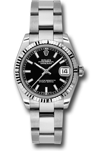 Rolex Watches - Datejust 31mm - Steel Fluted Bezel - Oyster Bracelet - Style No: 178274 bkso