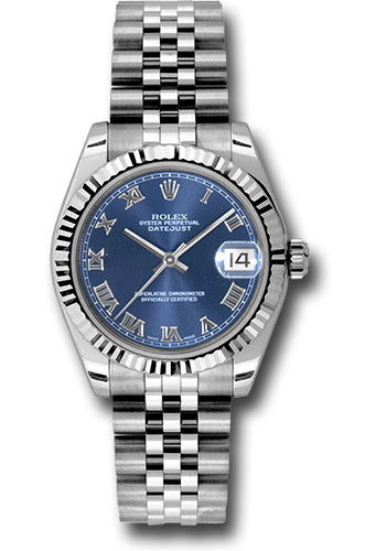 Rolex Watches - Datejust Mid-Size - Steel Fluted Bezel - Jublilee Bracelet - Style No: 178274blrj