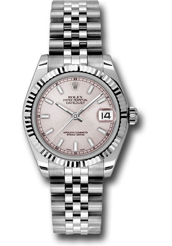 Rolex Watches - Datejust Mid-Size - Steel Fluted Bezel - Jublilee Bracelet - Style No: 178274psj