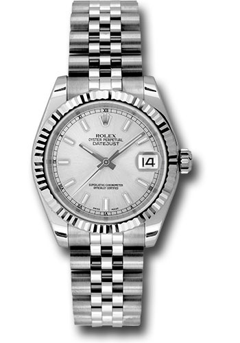 Rolex Watches - Datejust Mid-Size - Steel Fluted Bezel - Jublilee Bracelet - Style No: 178274ssj