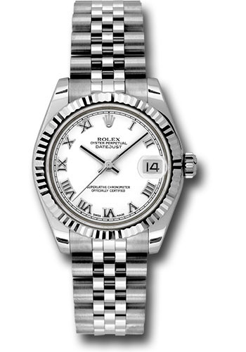 Rolex Watches - Datejust Mid-Size - Steel Fluted Bezel - Jublilee Bracelet - Style No: 178274wrj