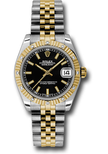 Rolex Watches - Datejust 31mm - Steel and Gold Yellow Gold - 12 Dia Bezel - Jubilee - Style No: 178313 bkij