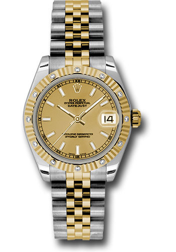Rolex Watches - Datejust 31mm - Steel and Gold Yellow Gold - 12 Dia Bezel - Jubilee - Style No: 178313 chij