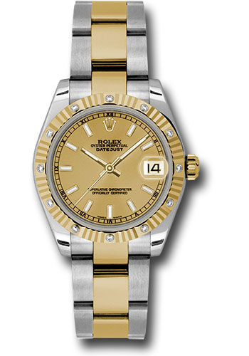 Rolex Watches - Datejust 31mm - Steel and Gold Yellow Gold - 12 Dia Bezel - Oyster - Style No: 178313 chio