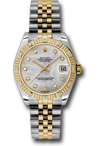 Rolex Watches - Datejust 31mm - Steel and Gold Yellow Gold - 12 Dia Bezel - Jubilee - Style No: 178313 mdj