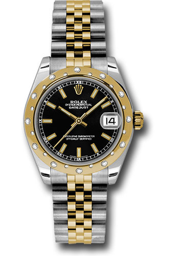 Rolex Watches - Datejust 31mm - Steel and Gold Yellow Gold - 24 Dia Bezel - Jubilee - Style No: 178343 bkij