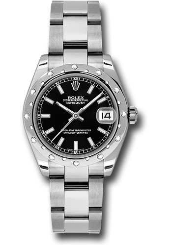Rolex Watches - Datejust 31mm - Steel 24 Diamond Bezel - Oyster Bracelet - Style No: 178344 bkio