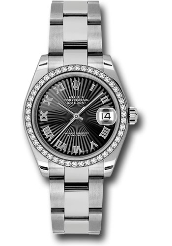 Rolex Watches - Datejust 31mm - Steel 46 Diamond Bezel - Oyster Bracelet - Style No: 178384 bksbro