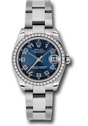Rolex Watches - Datejust 31mm - Steel 46 Diamond Bezel - Oyster Bracelet - Style No: 178384 blcao