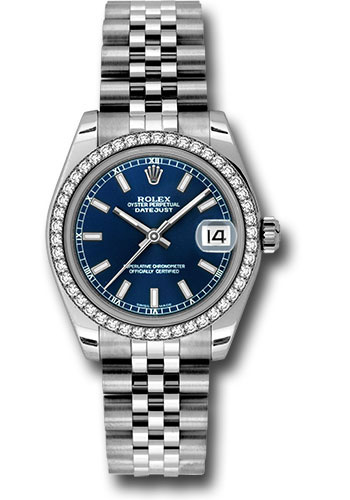 Rolex Watches - Datejust 31mm - Steel 46 Diamond Bezel - Jublilee Bracelet - Style No: 178384 blij