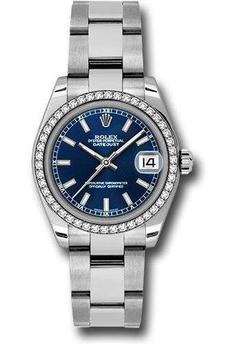 Rolex Watches - Datejust 31mm - Steel 46 Diamond Bezel - Oyster Bracelet - Style No: 178384 blio
