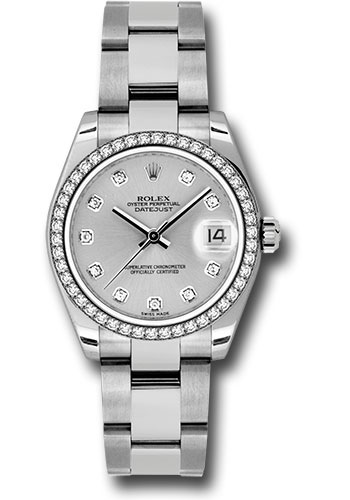 Rolex Watches - Datejust 31mm - Steel 46 Diamond Bezel - Oyster Bracelet - Style No: 178384 sdo