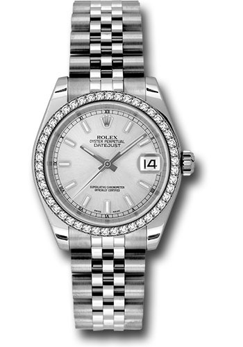 Rolex Watches - Datejust 31mm - Steel 46 Diamond Bezel - Jublilee Bracelet - Style No: 178384 sij