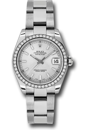 Rolex Watches - Datejust 31mm - Steel 46 Diamond Bezel - Oyster Bracelet - Style No: 178384 sio