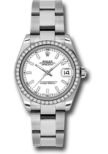Rolex Watches - Datejust 31mm - Steel 46 Diamond Bezel - Oyster Bracelet - Style No: 178384 wio