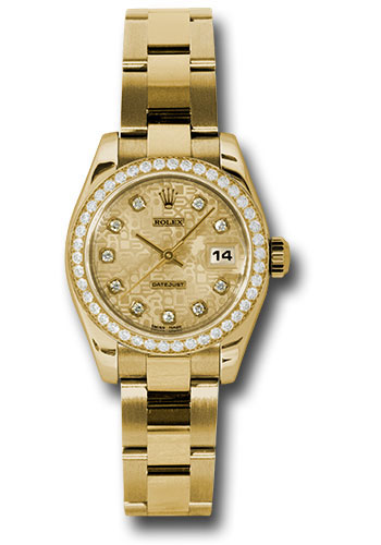 Rolex Watches - Datejust Lady - Gold President Yellow Gold - Dia Bezel - Oyster - Style No: 179138 chjdo